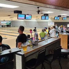 Bowling in progress at Falls Bowl in Chippewa Falls WI.